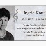 Erinnerung an Ingrid Krauß